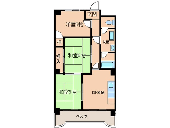 ウエストハイツＰ１の物件間取画像